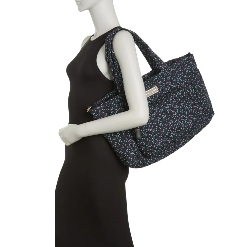 MARC JACOBS Quilted Nylon Baby Bag Floral Print Blue Mirage Large Diaper Tote - Picture 2 of 13